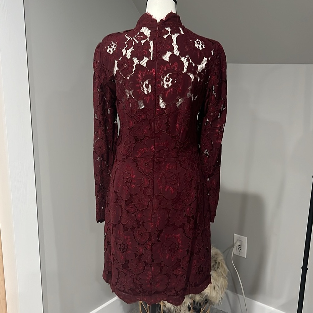 NWOT Betsey Johnson Marron Lace Long Sleeve Dress Size 8. - Picture 2 of 4